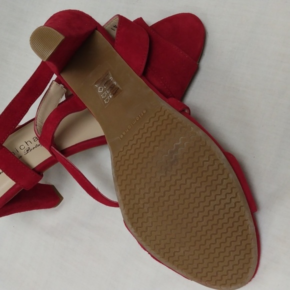 Eric Michael, Handmade in Portugal Red Suede Heeled Sandals Size EU41/US10 - Picture 4 of 8